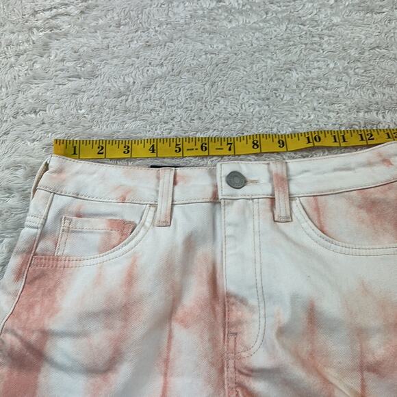 Mavi Rosie High Rise 90s shorts tie dye pale blush batik pink, size 24 NWT - Picture 6 of 10